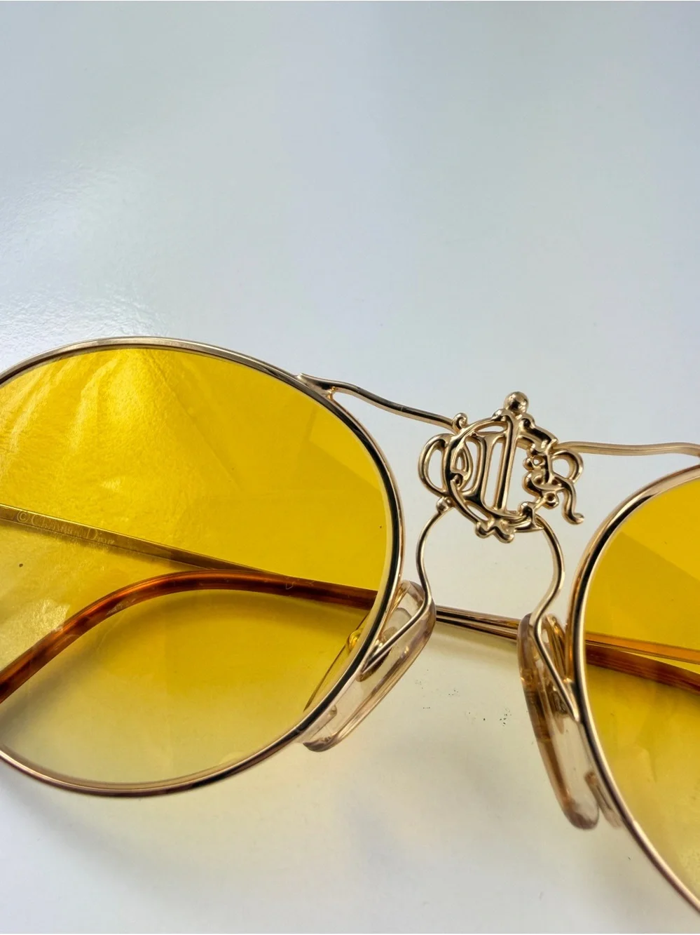 Dior 2640 Royal Crest DeadStock 80s Wire Aviator Custom Sunglasses Lens Full Set